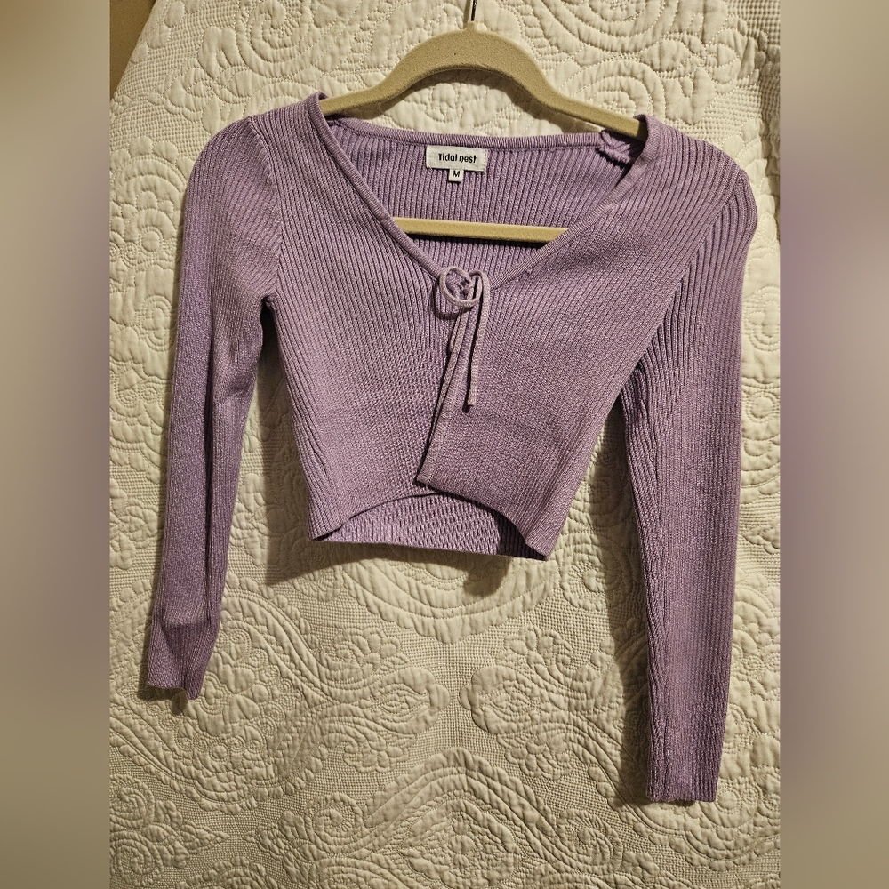 Purple Cardigan Set